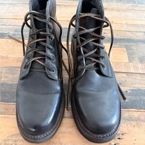 Frye Men's Dark Leather Lace-Up Boots